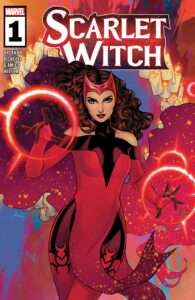  Scarlet Witch (2023) #1 Published: January 04, 2023 Writer: Steve Orlando Penciler: Sara Pichelli Cover Artist: Russell Dauterman There is a door that appears only to those who need it most, who have no one else in the world to turn to. On the other side of this door is the witchcraft shop. Friend or foe, human or otherwise – if your need is great and your hope is gone, there you will meet the Scarlet Witch! Wanda Maximoff is familiar with hitting rock bottom – and now that she’s finally found peace, she’s pledged all her power to help others who are languishing at their lowest. But when a woman falls through Wanda’s door with a terrifying story of a town gone mad, the Scarlet Witch will have to muster her wits and chaos magic to deal with an insidious threat!